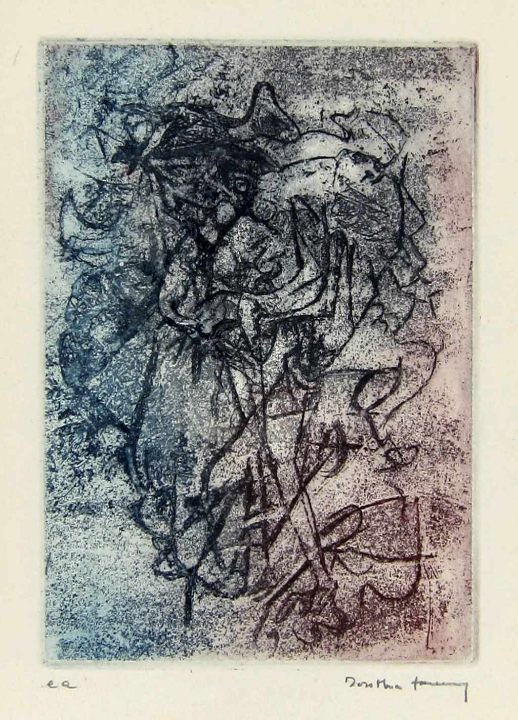Dorothea Tanning - L'extreme-occidentale - Avant-propos - 1961 color etching